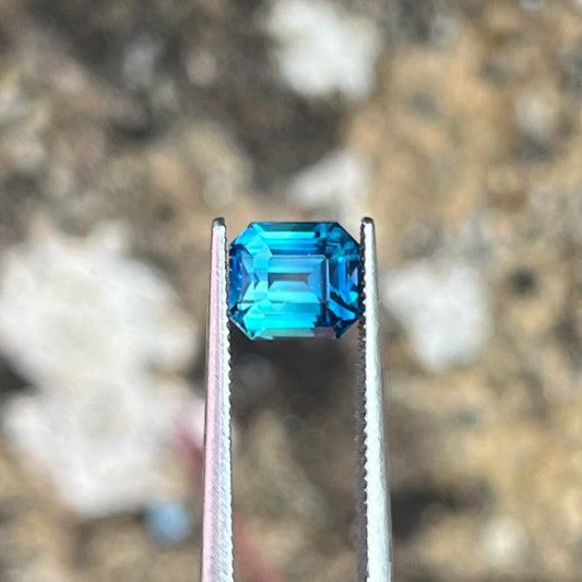 1.65ct Unheated Teal Bi-colour Sapphire