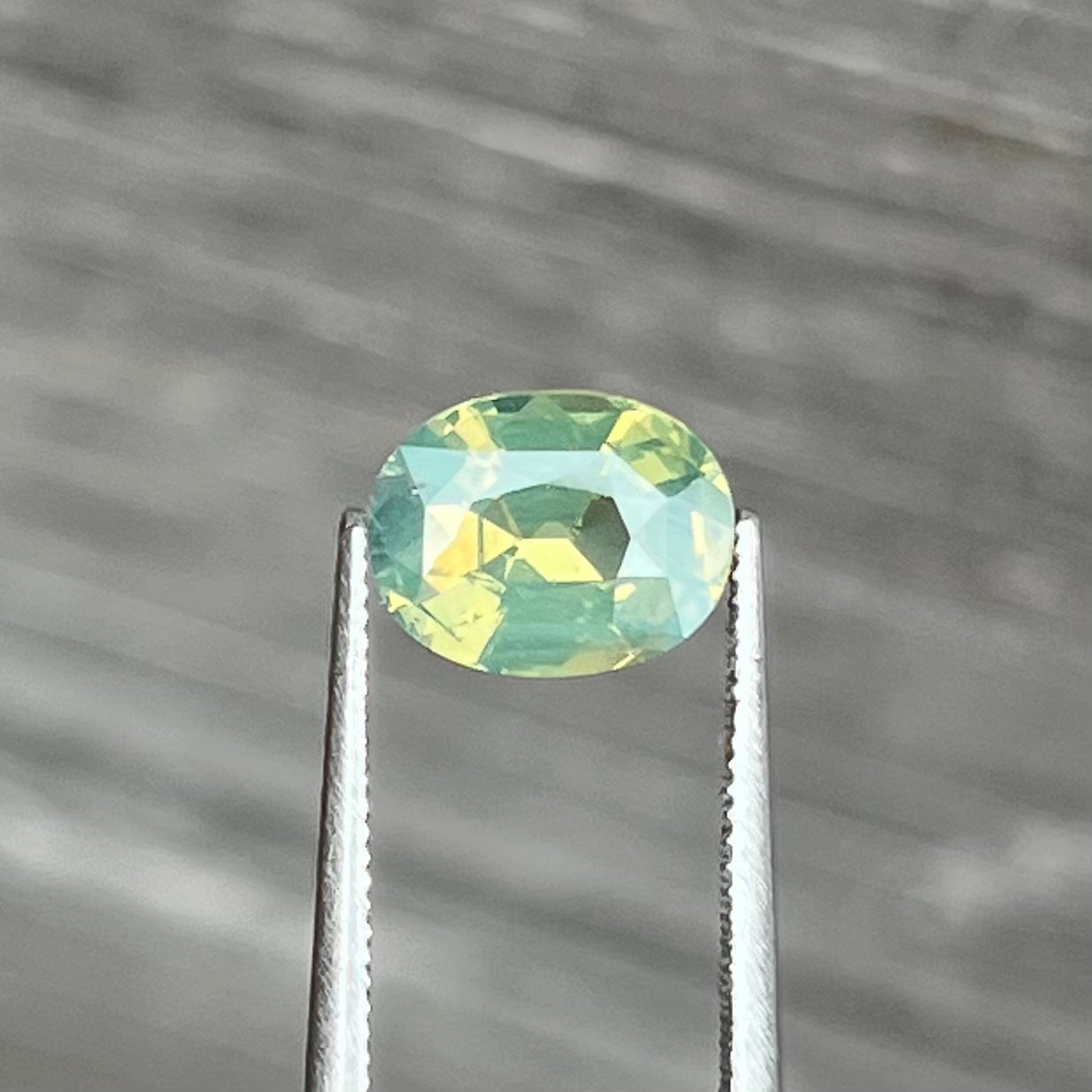 2.06ct Unheated Green Yellow Opalescent Sapphire