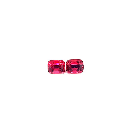 1.20ct Pair of Neon Red Mansin Spinel