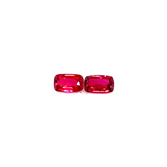 0.84ct Pair of Unheated Burmese Pigeon Blood Red Rubies